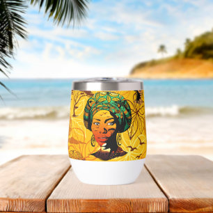 Retrato de mujer africana con puesta de sol