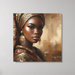 Retrato de mujer afrocéntrica: decoración elegante