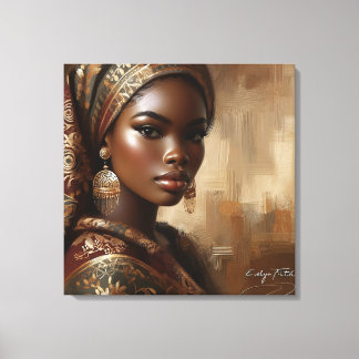 Retrato de mujer afrocéntrica: decoración elegante