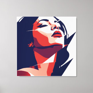 Retrato de mujer de arte moderno - Geométrico rojo