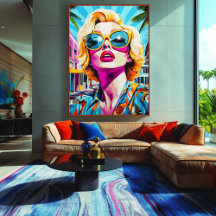 Retrato de mujer glamorosa en arte pop atrevido