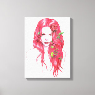 retrato de mujer pelirroja arte de fantasía surrea