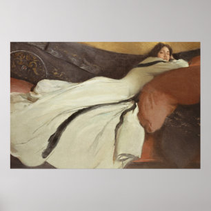 Retrato de mujer pintando arte clásico