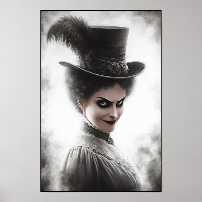 Retrato de mujer victoriana misteriosa Arte (Frente)