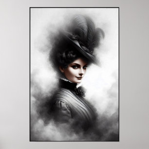 Retrato de mujer victoriana misteriosa Arte