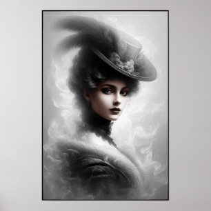 Retrato de mujer victoriana misteriosa Arte
