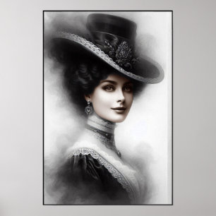 Retrato de mujer victoriana misteriosa Arte
