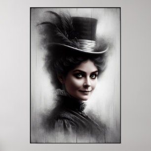 Retrato de mujer victoriana misteriosa Arte