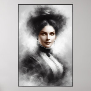 Retrato de mujer victoriana misteriosa Arte