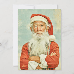 Retrato de Navidad de Papá Noel Antiguo Gruñón