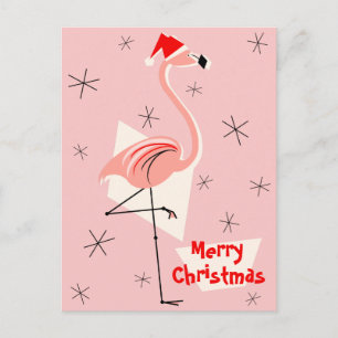 Retrato de Navidad Flamingo Santa Pink Merry