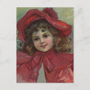 Retrato de niña victoriana de Navidad con sombrero