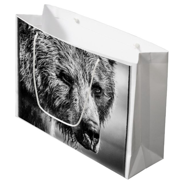 Retrato de oso pardo gran bolsa de regalo (Angulo Anverso)