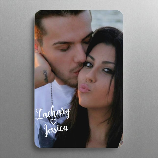 Retrato de pareja personalizado Imán de fotografía (Personalized Portrait Photo Magnet)