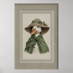 Retrato de pato de Pascua Arte Impreso, Verde Salv