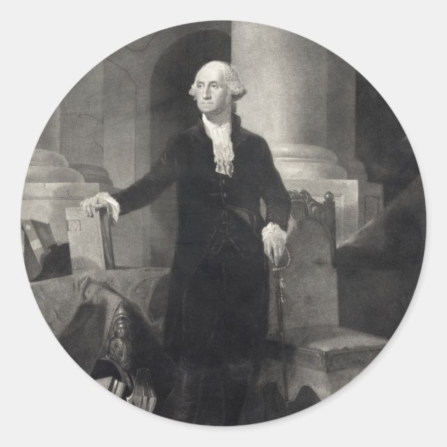 Retrato de pegatinas de George Washington (Anverso)