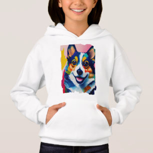 Retrato de perro colorido - Pintura de corgi