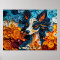 Retrato de perro de arte reprimido en la cresta ch