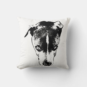 Retrato de perro monocromo Cojín decorativo modern