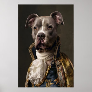 Retrato de Pitbull del Renacimiento, Arte de Perro