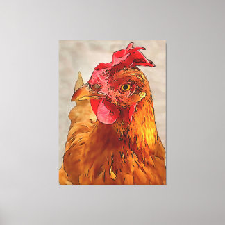 Retrato de pollo de corral Arte de contorno negro