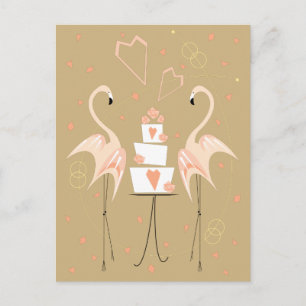 Retrato de postal del Boda Flamingo