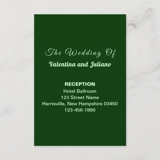 Retrato de recepción de boda verde oscuro (Anverso)