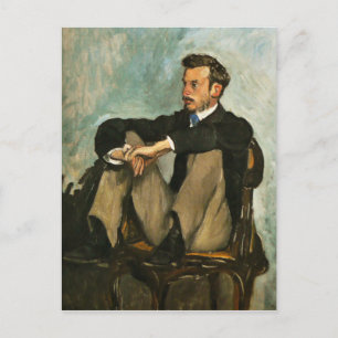 Retrato de Renoir por postal de Frederic Bazille