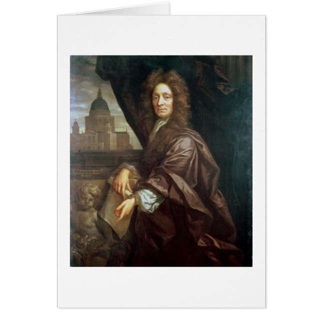 Retrato de sir Christopher Wren (aceite en lona) (Frente)