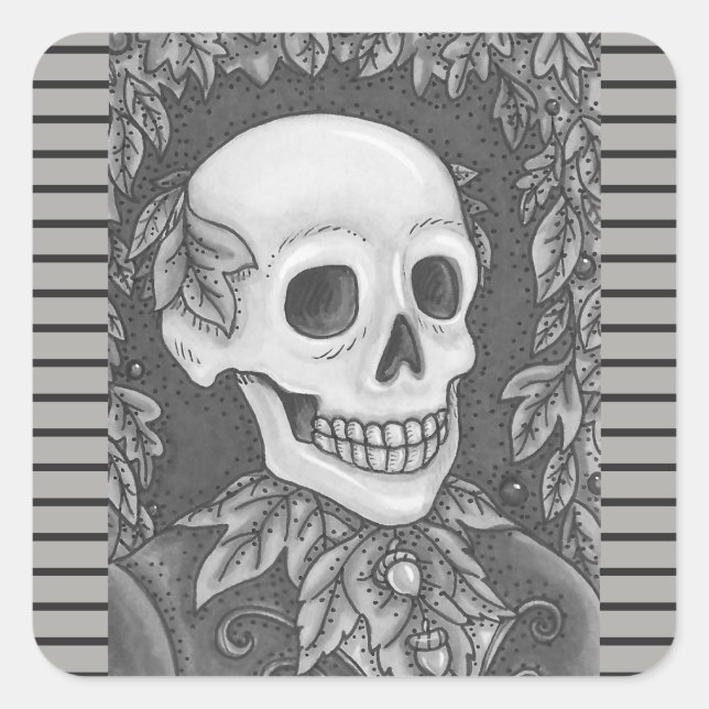 RETRATO DE SKELETON, HOJA DE PEGATINAS DE SKULL HA (Anverso)