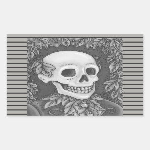 RETRATO DE SKELETON, HOJA DE PEGATINAS DE SKULL HA