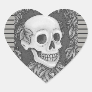 RETRATO DE SKELETON, HOJA DE PEGATINAS DE SKULL HA