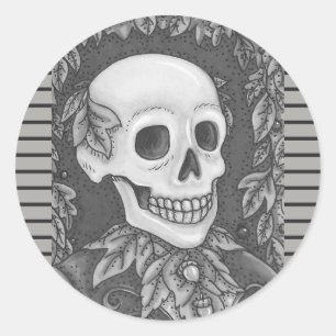 RETRATO DE SKELETON, HOJA DE PEGATINAS DE SKULL HA