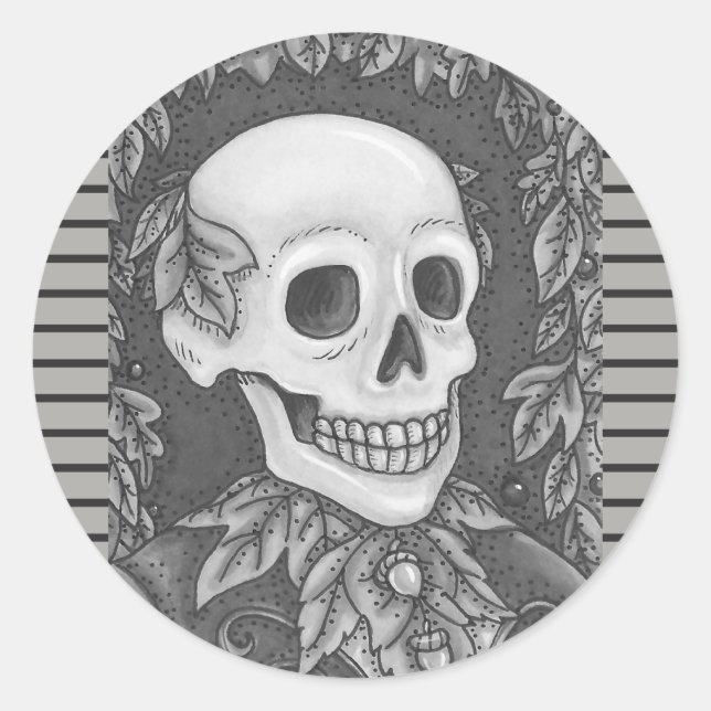 RETRATO DE SKELETON, HOJA DE PEGATINAS DE SKULL HA (Anverso)