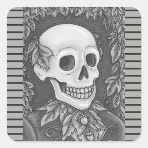 RETRATO DE SKELETON, HOJA DE PEGATINAS DE SKULL HA