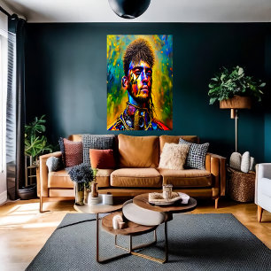 Retrato de soldado en uniforme   Poster de arte de