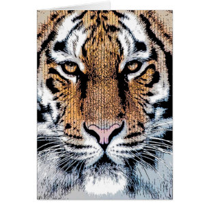 Retrato de tigres en estilo de prensa gráfica