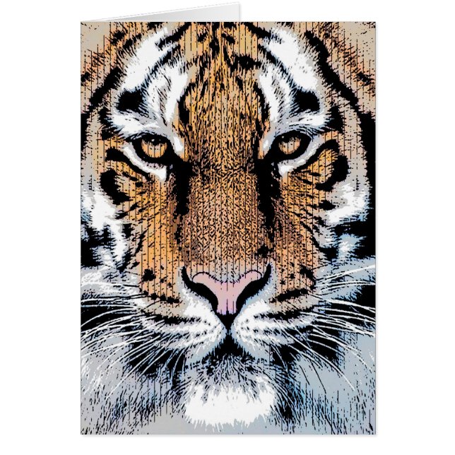 Retrato de tigres en estilo de prensa gráfica (Frente)