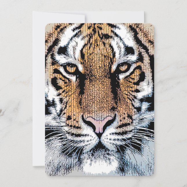 Retrato de tigres en estilo de prensa gráfica (Anverso)