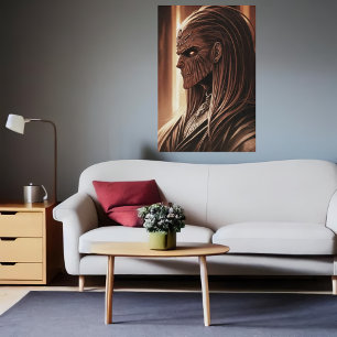Retrato de un alien con piel de madera   Arte IA
