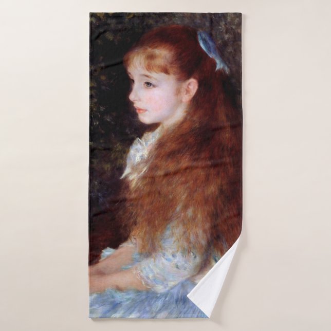Retrato de un Chica con cinta azul, renoir (Toalla de baño)