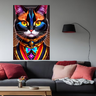retrato de un gato antropomórfico fresco   Arte IA