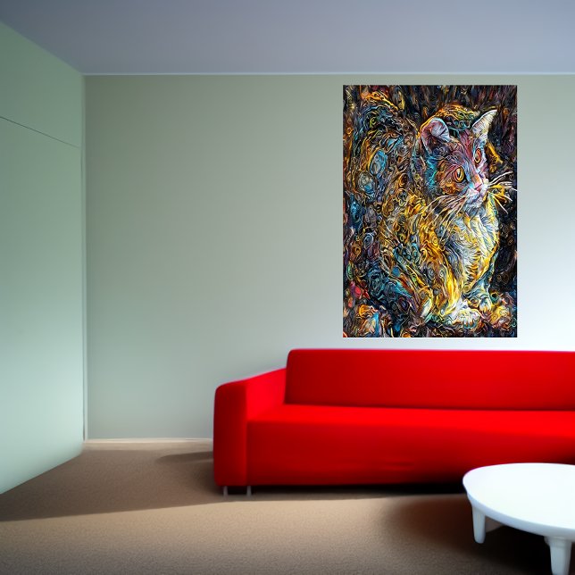 Retrato de un gato extraño | Poster de arte de IA (Subido por el creador)