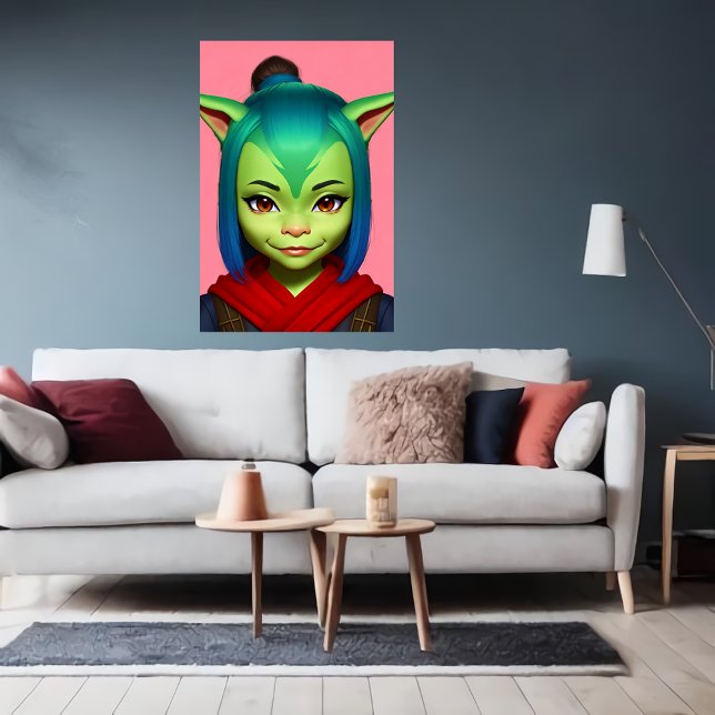 Retrato de un goblin humano femenino | Arte IA (Subido por el creador)