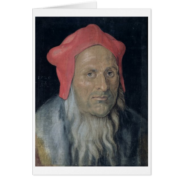 Retrato de un hombre barbudo en Red Hat, 1520 (Frente)