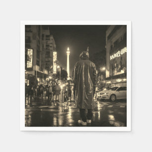 retrato de un hombre negro en servilleta de papel 