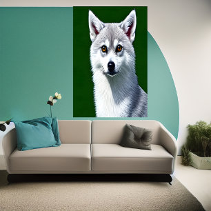 Retrato de un Klee Kai de Alaska Poster de arte