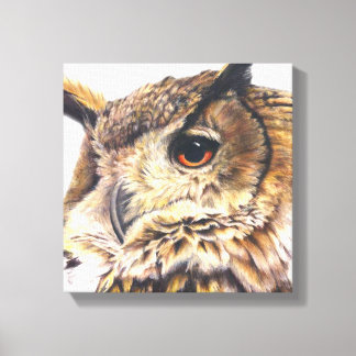 Retrato de un lienzo de búho de águila de impresió