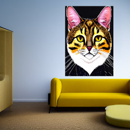 Retrato de un lindo gato | Poster de arte de IA