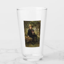 Retrato de un niño con perro en un bosque (Knaus)